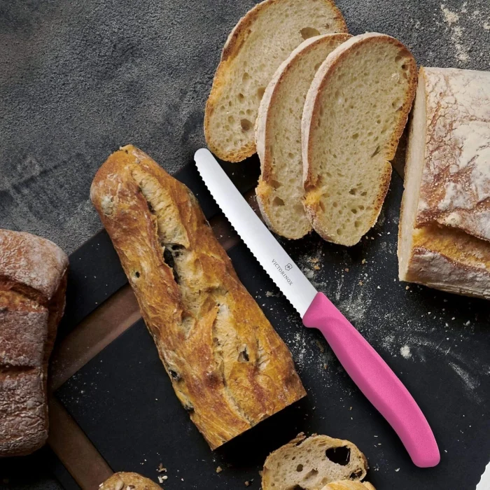 Victorinox Tırtıklı Domates ve Sofra Bıçağı 6.7836.L115 11cm - Pembe