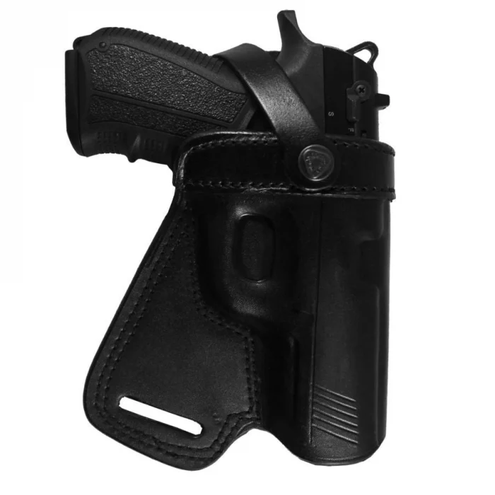 YT Hobby Middle Belt Deri Tabanca Kılıfı Sağ El - Siyah