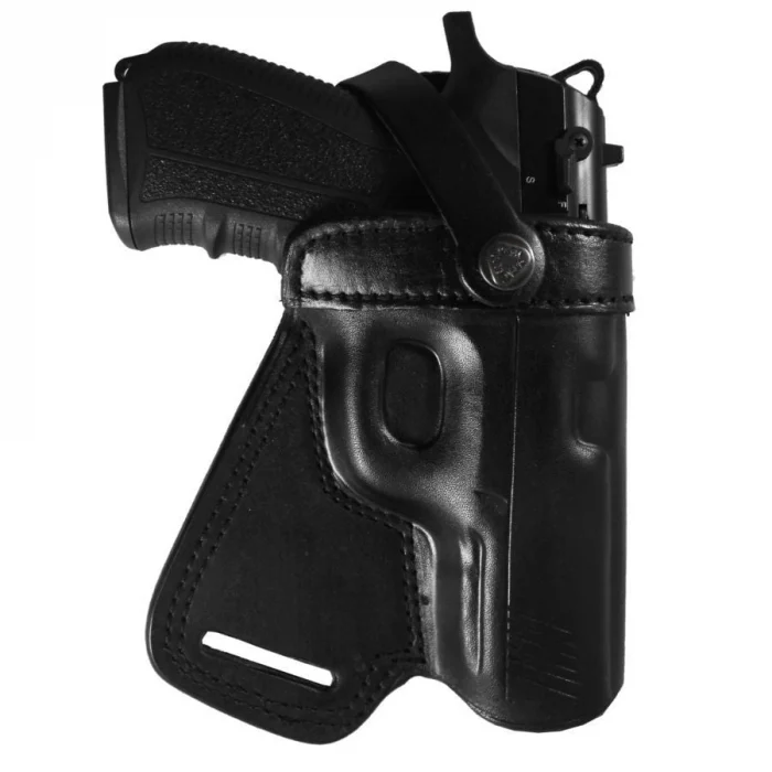 YT Hobby Middle Belt Deri Tabanca Kılıfı Sağ El - Siyah