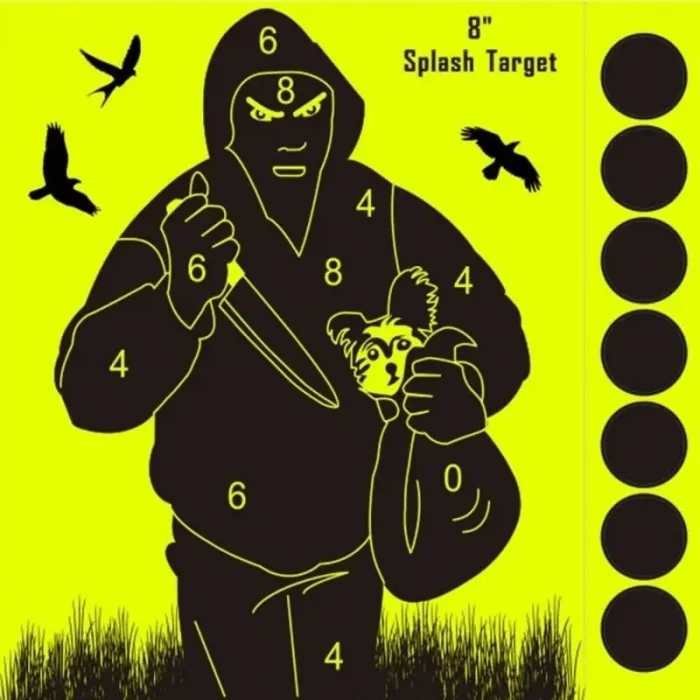 Yüksek Görünürlüklü Reaktif Atış Hedef Kağıdı 8 - Kendinden Yapışkanlı 2 li Paket