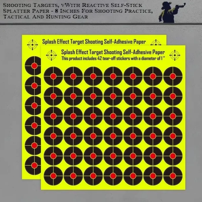 Yüksek Görünürlüklü Reaktif Atış Hedef Kağıdı 8 - Kendinden Yapışkanlı 2 li Paket