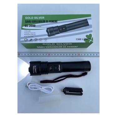 Gold Silver Gs-3600 Şarj Göstergeli El Feneri