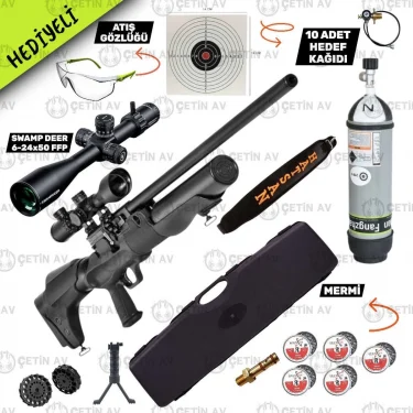 Hatsan Hercules 666 QE 6.35mm FFP Dürbün + Scuba PCP Havalı Tüfek (FFP Set)
