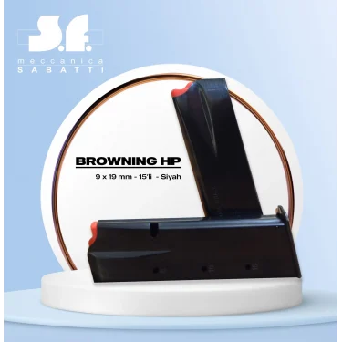 Sabatti Browning HP Tabanca Şarjörü Siyah 14+1 / Made İn İtaly