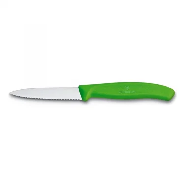 Victorinox 6.7636.L114 8cm Yeşil Tırtıklı Soyma Bıçağı