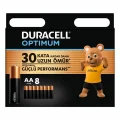 Duracell Optimum AA Pil (8’li paket), Alkalin Pil 1,5V, LR6 MX1500