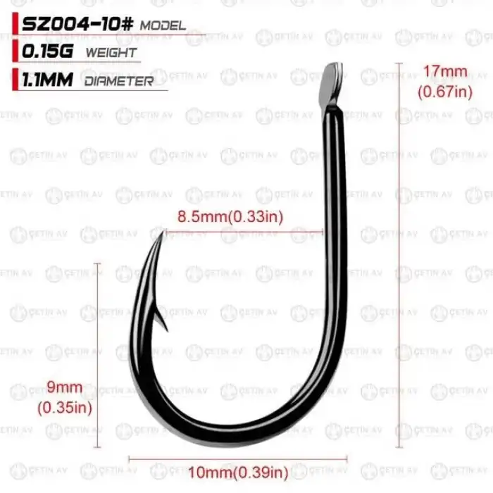 Camorex Iseama Karbon Çelik Siyah Nikel Olta İğnesi / 50 Adet