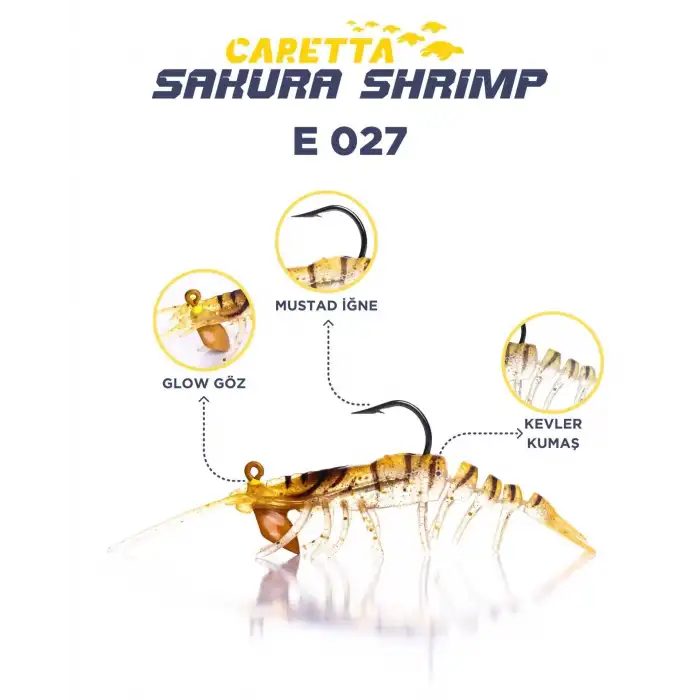 Caretta Sakura Shrimp 6,5g 76mm Silikon Karides Yem