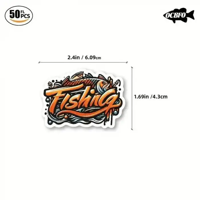 Dış Mekan Balıkçılık Grafiti Sticker Su Geçirmez Sticker - 12 Adet