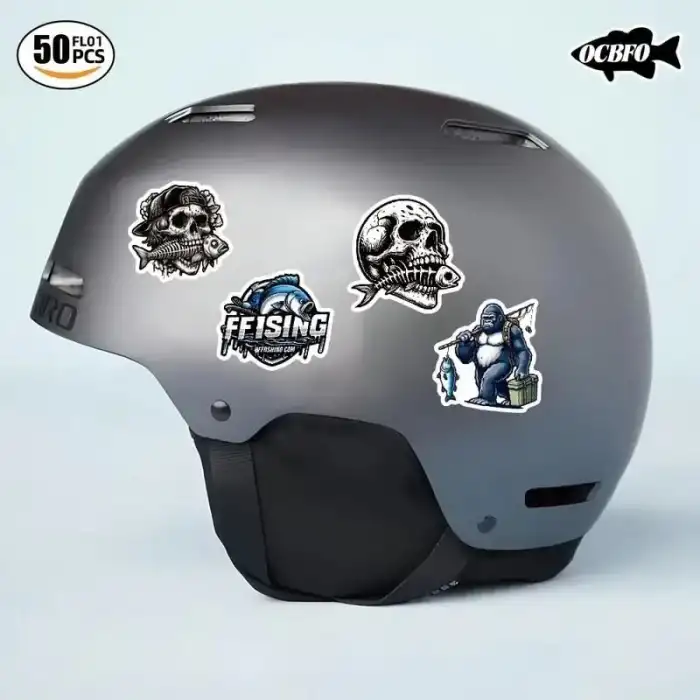 Dış Mekan Balıkçılık Grafiti Sticker Su Geçirmez Sticker - 12 Adet