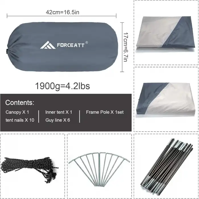 Forceatt Çift Kapılı 2 QKişilik Kamp Çadırı
