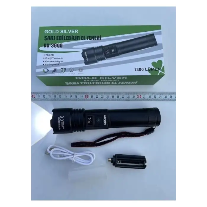 Gold Silver Gs-3600 Şarj Göstergeli El Feneri