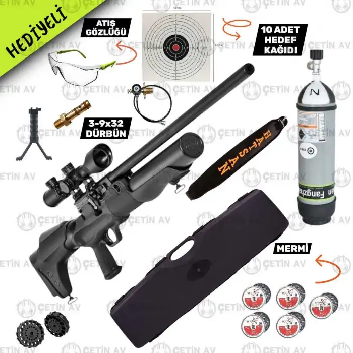 Hatsan Hercules 666 QE 6.35mm + Scuba + Dürbün PCP Havalı Tüfek (Platinum Set)