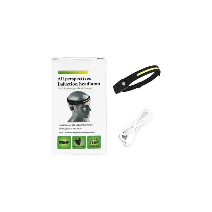 Janva LX200 Sensörlü Şarjlı COB LED ve XPE 5 Mod Kafa Lambası