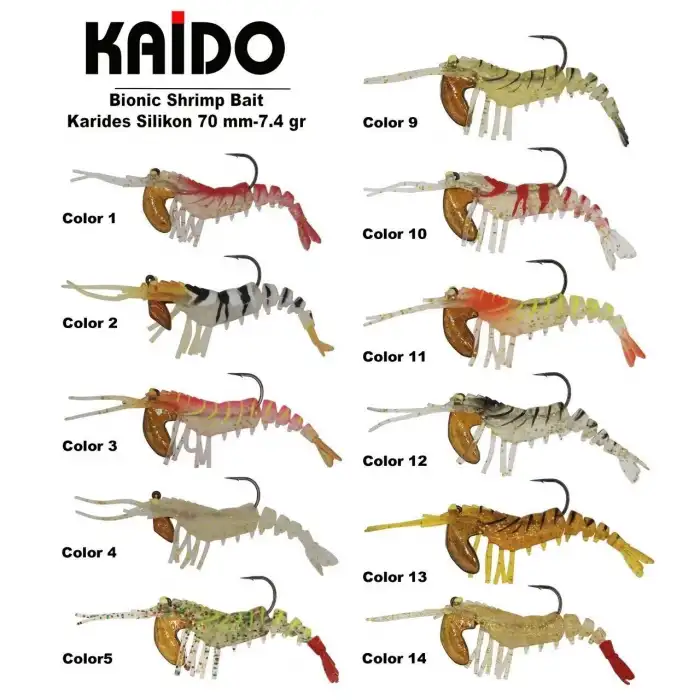Kaido Bionic Shrimp Bait Silikon Karides 70 mm 7.4 Gr