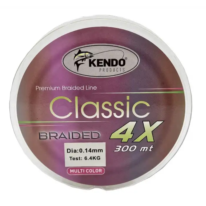 Kendo Classic 4x Örgü İp Olta Misinası Multicolor 300m