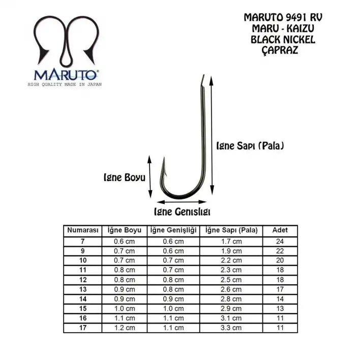 Maruto 9491 Rv Çapraz Bn Olta İğnesi