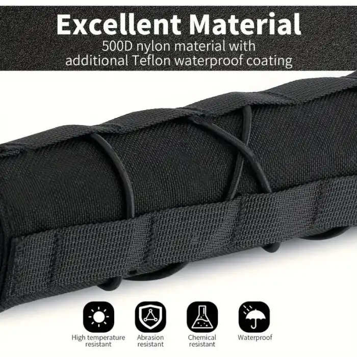 Namlu/Susturucu Giydirme Koruyucu Cordura Kılıfı 22cm - Siyah