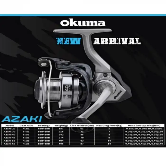 Okuma Azaki 30 LRF Spin Olta Makinesi / 2BB 5,0:1