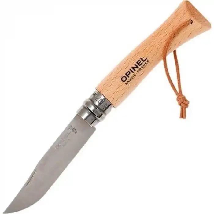 Opinel Inox 7 No Ahşap Deri Askılı Paslanmaz Çelik Çakı