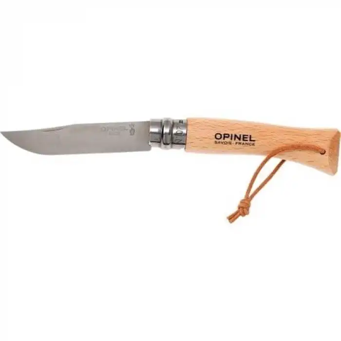 Opinel Inox 7 No Ahşap Deri Askılı Paslanmaz Çelik Çakı