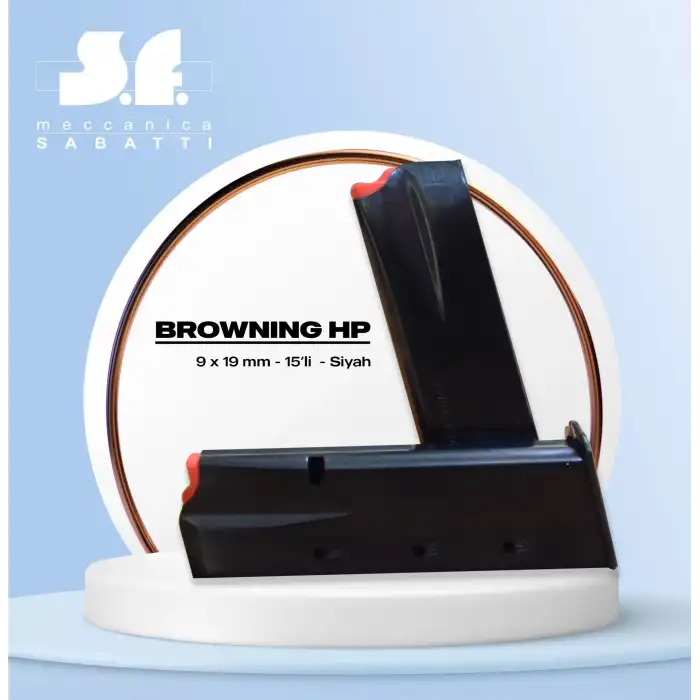 Sabatti Browning HP Tabanca Şarjörü Siyah 14+1 / Made İn İtaly