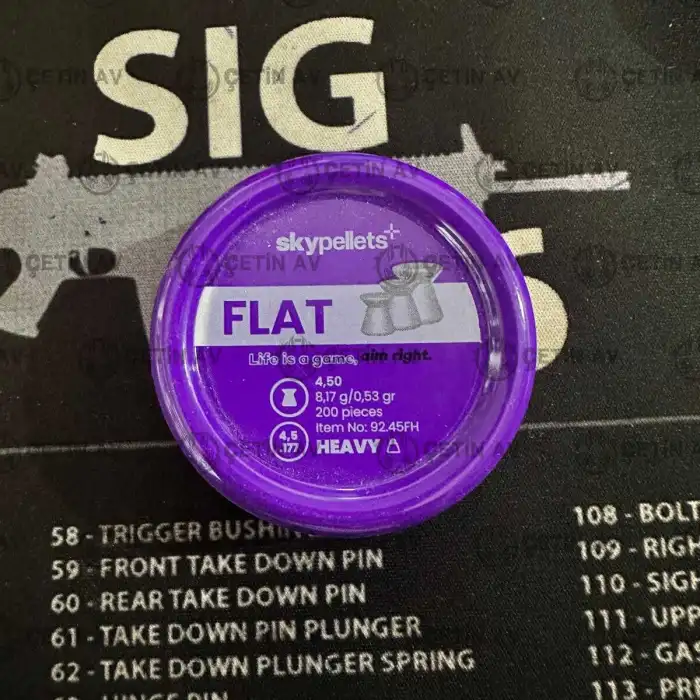 SKY PELLETS Flat Heavy 8,17 gr Saçma 4,5 mm / 200 Adet