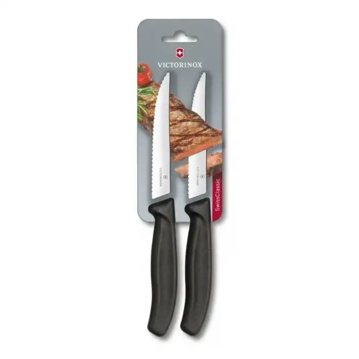 Victorinox 12cm Tırtıklı Biftek Bıçağı 2li Siyah 6.7933.12B
