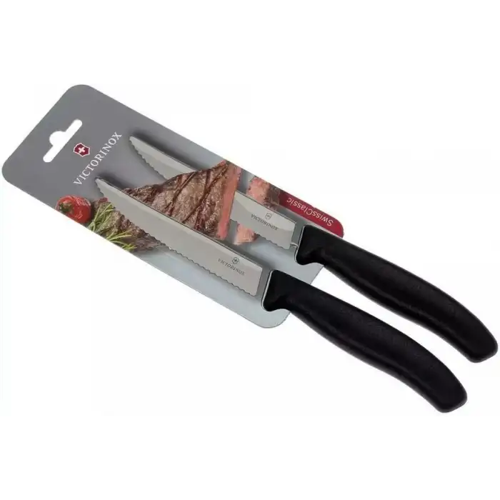 Victorinox 12cm Tırtıklı Biftek Bıçağı 2li Siyah 6.7933.12B
