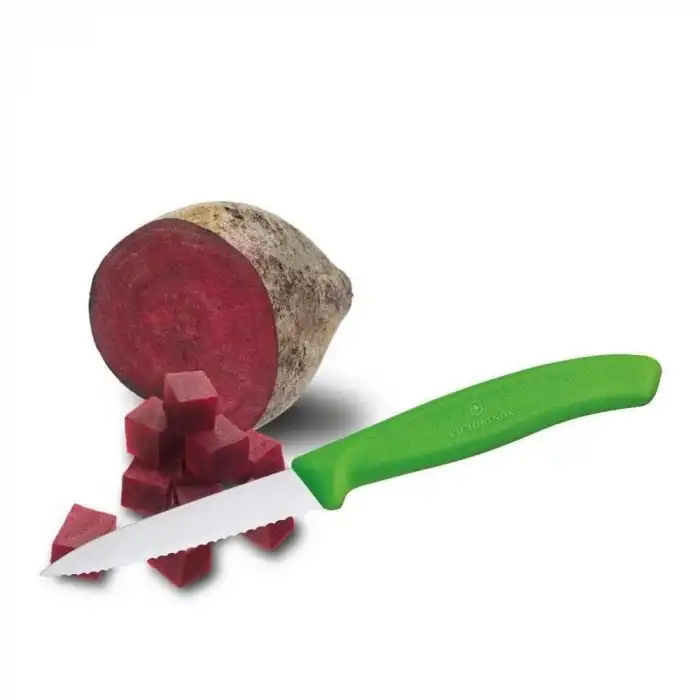 Victorinox 6.7636.L114 8cm Yeşil Tırtıklı Soyma Bıçağı