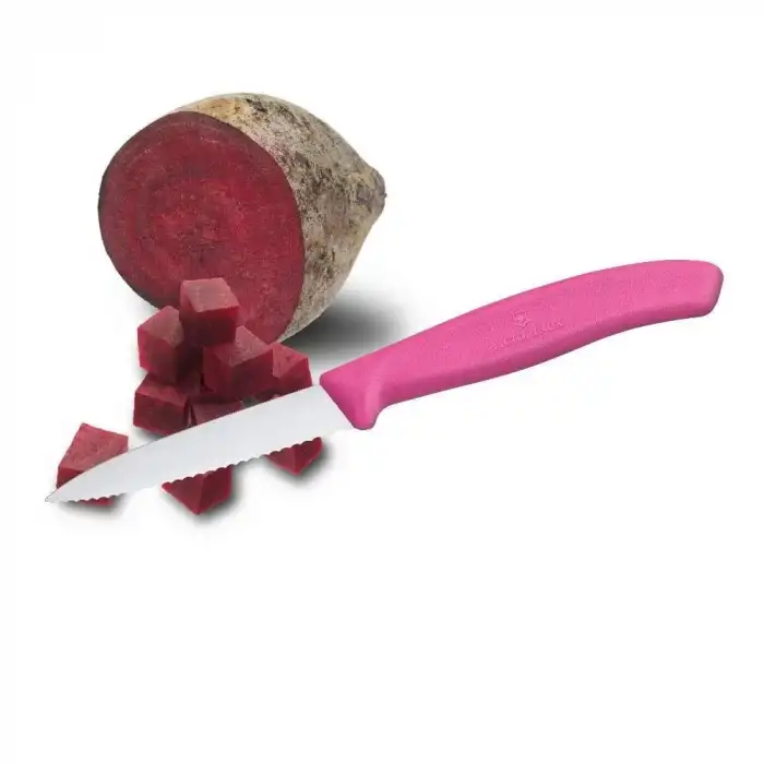 Victorinox 6.7636.L115 8cm Pembe Tırtıklı Soyma Bıçağı