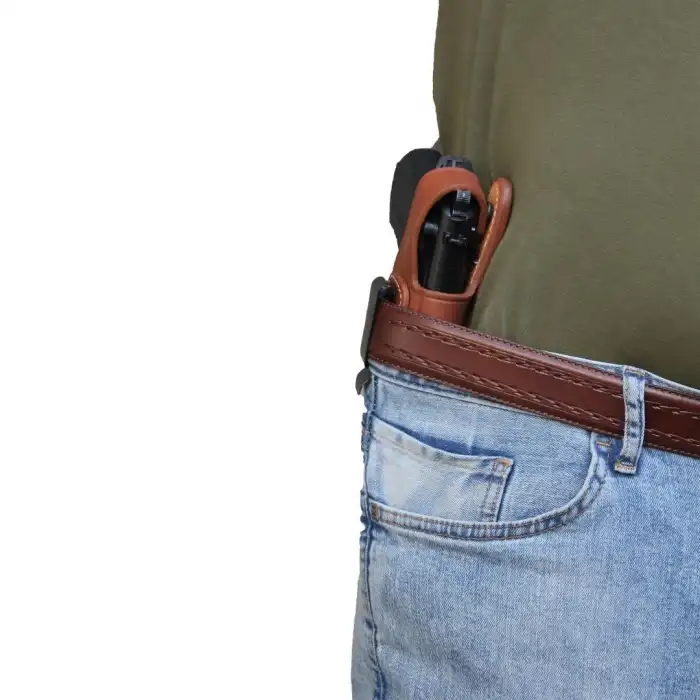 YT Hobby Belt Maşalı Deri Tabanca Kılıfı Sağ El - Taba