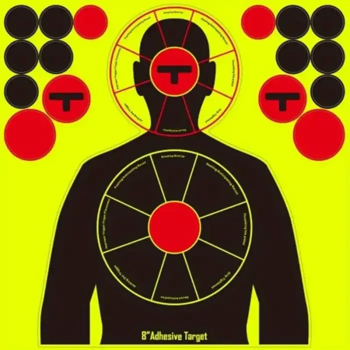 Yüksek Görünürlüklü Reaktif Atış Hedef Kağıdı 8 - Kendinden Yapışkanlı 2 li Paket