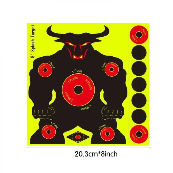 Yüksek Görünürlüklü Reaktif Atış Hedef Kağıdı 8 - Kendinden Yapışkanlı 2 li Paket