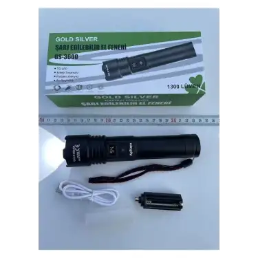 Gold Silver Gs-3600 Şarj Göstergeli El Feneri
