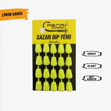 Renat Carp Kulplu Silikon Mısır Sazan Dip Yemi Kokulu- Limon Sarısı
