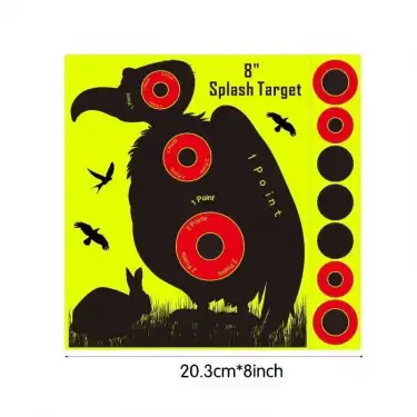 Yüksek Görünürlüklü Reaktif Atış Hedef Kağıdı 8 - Kendinden Yapışkanlı 2 li Paket