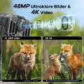 DEATTI Trail Fotokapan, 48 MP Fotoğraf ve 4K Video, 30m Gece Görüşlü, Su Geçirmez, Ultra Geniş Açılı Av Kamerası