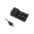 Hwd 2li Pil Şarj Cihazı 3.7V Li-Ion HD-8991B 18650-26650-10440- Entegre USB Kablolu