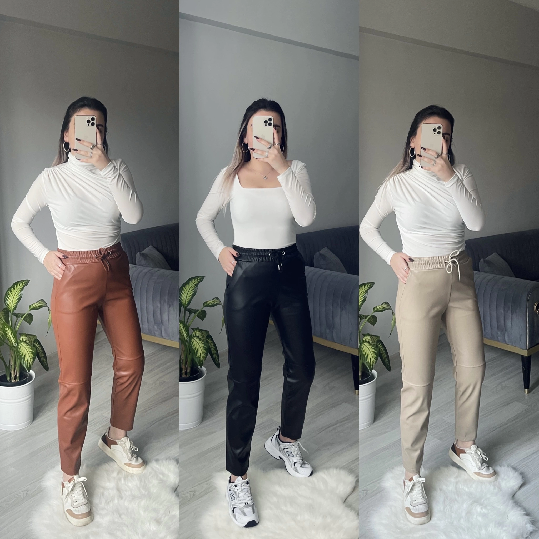 ZR Deri Momfit Pantolonlar