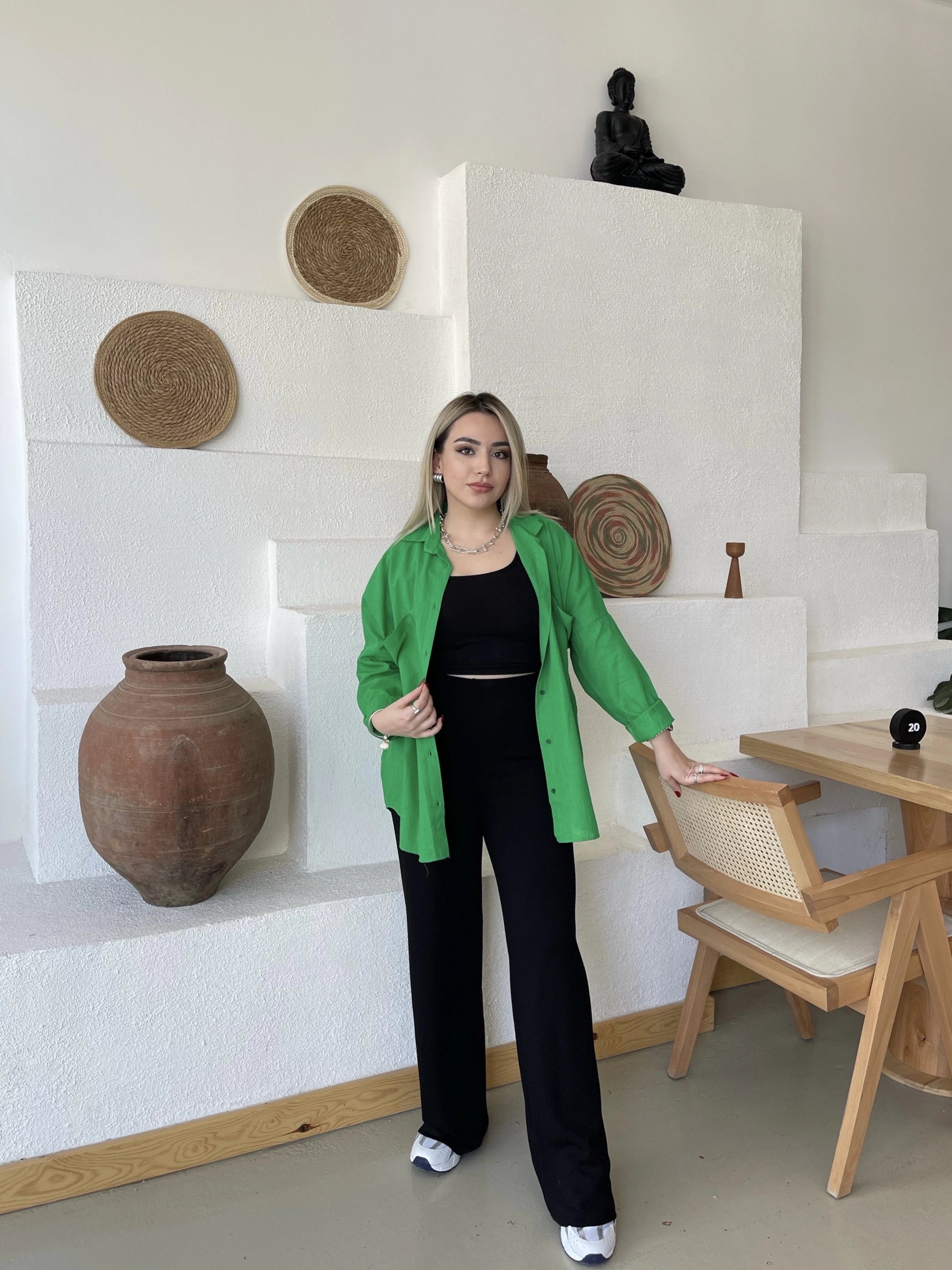 Oysh Modal Kumaş Siyah Ekstra Yüksek Bel Pantolon