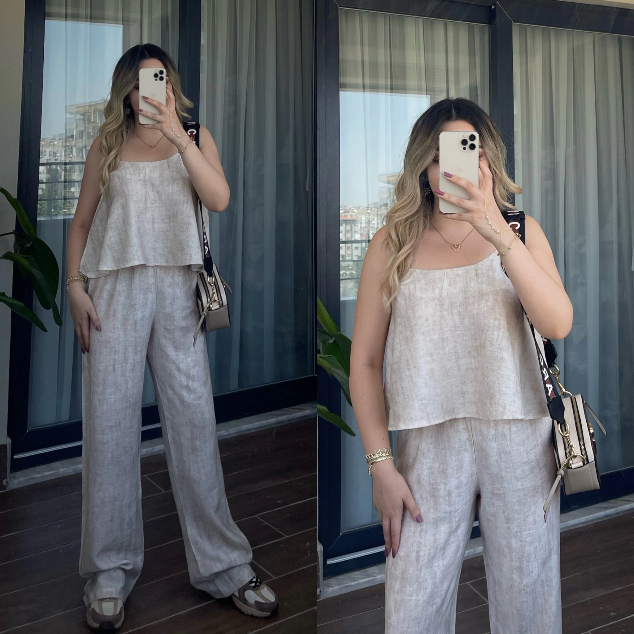 İp Askılı Taş Rengi Takım