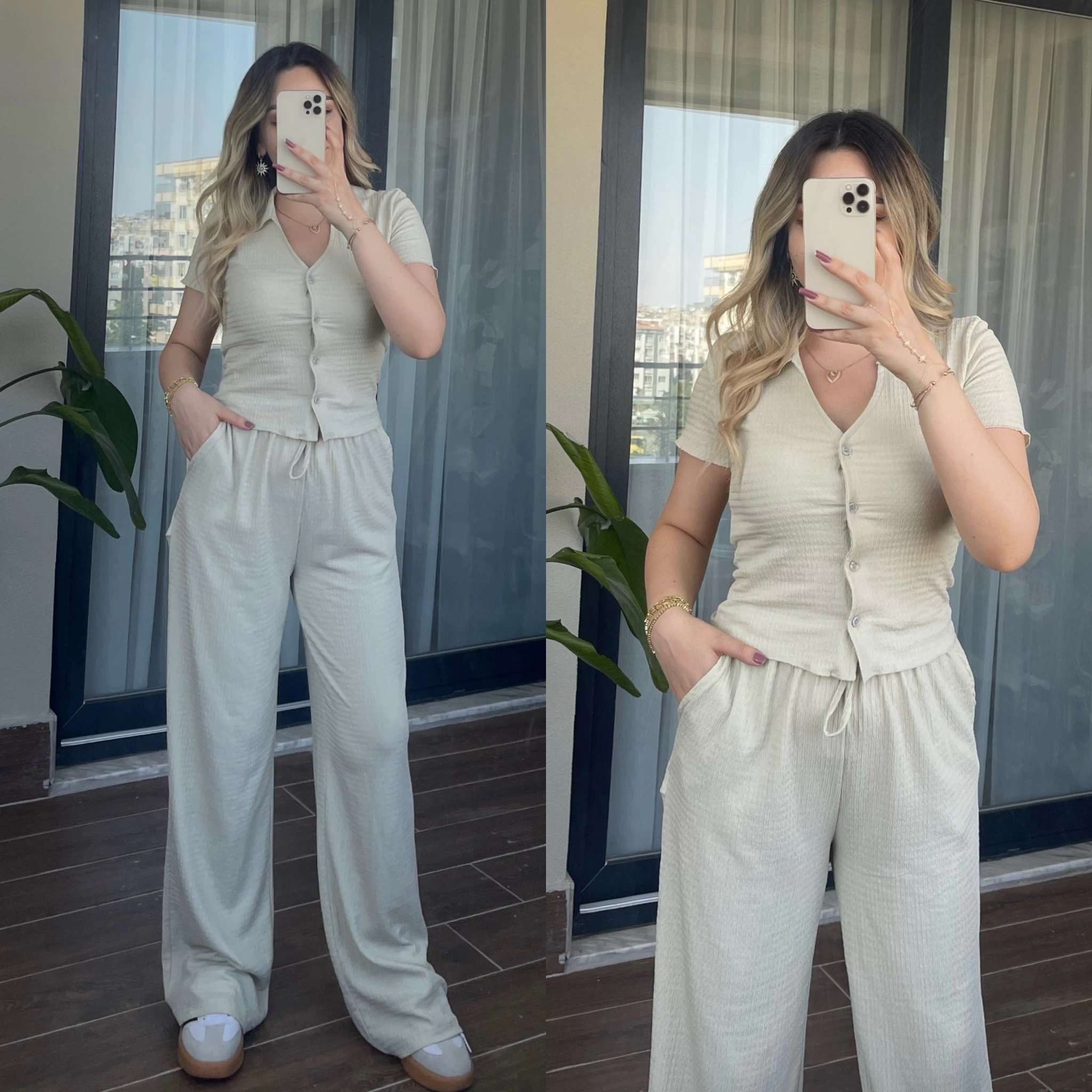 İkili Basic Gofre Takım Su Yeşili