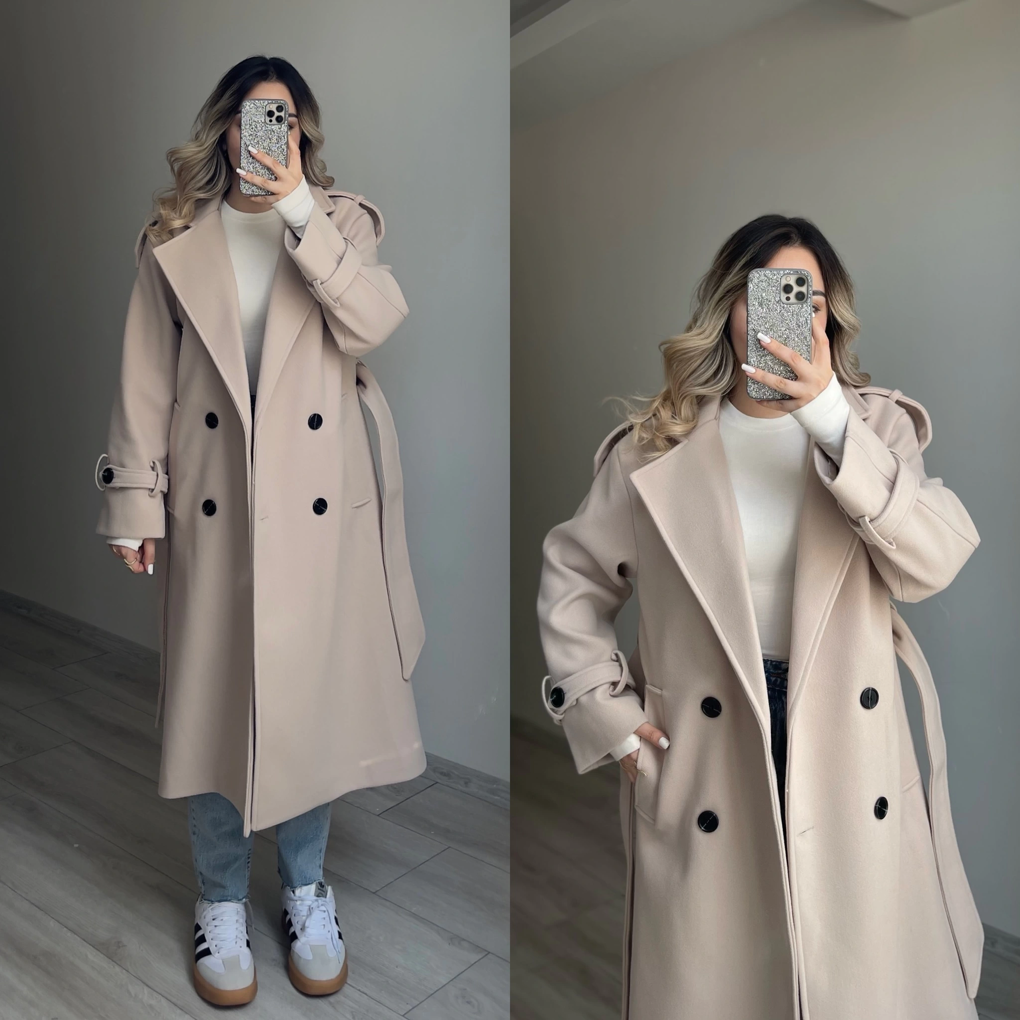 Premium Kaşe Kaban Taş Rengi