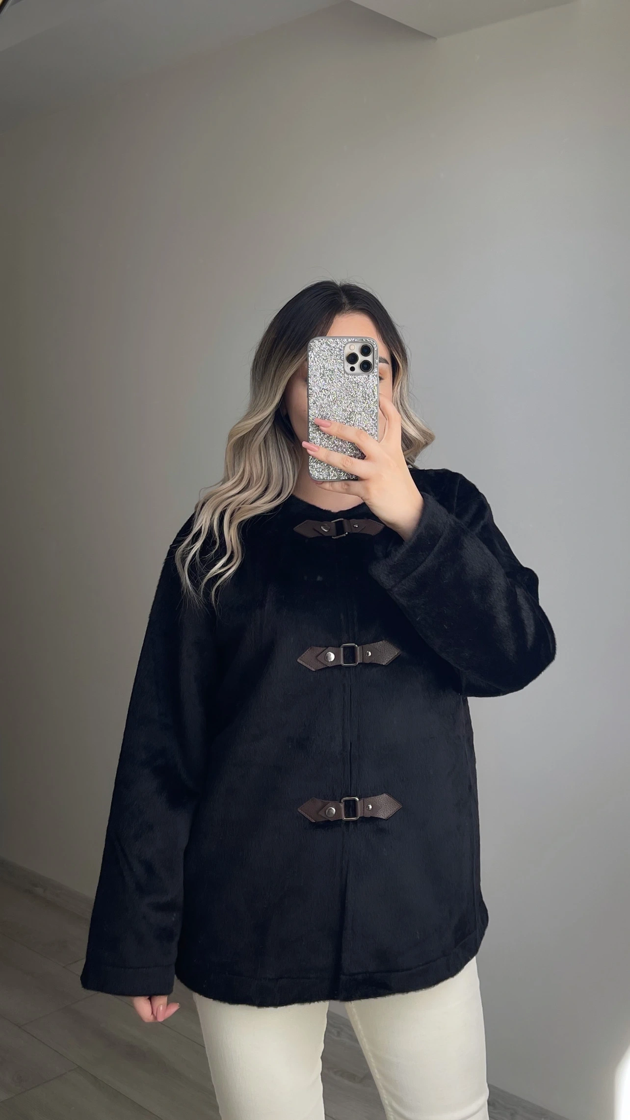 Zr Model Siyah Peluş Ceket