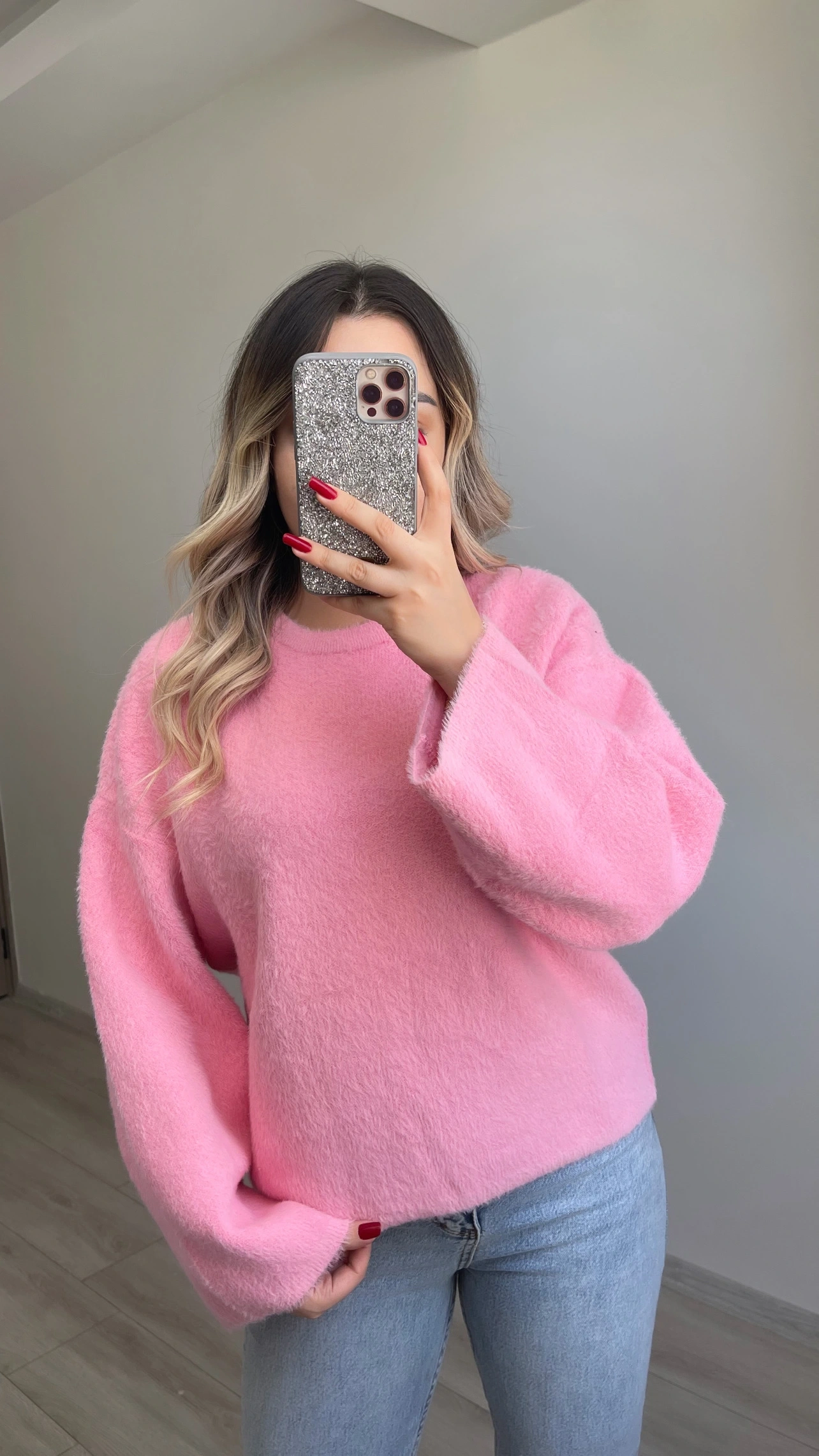 Pembe Kaşmir Kazak