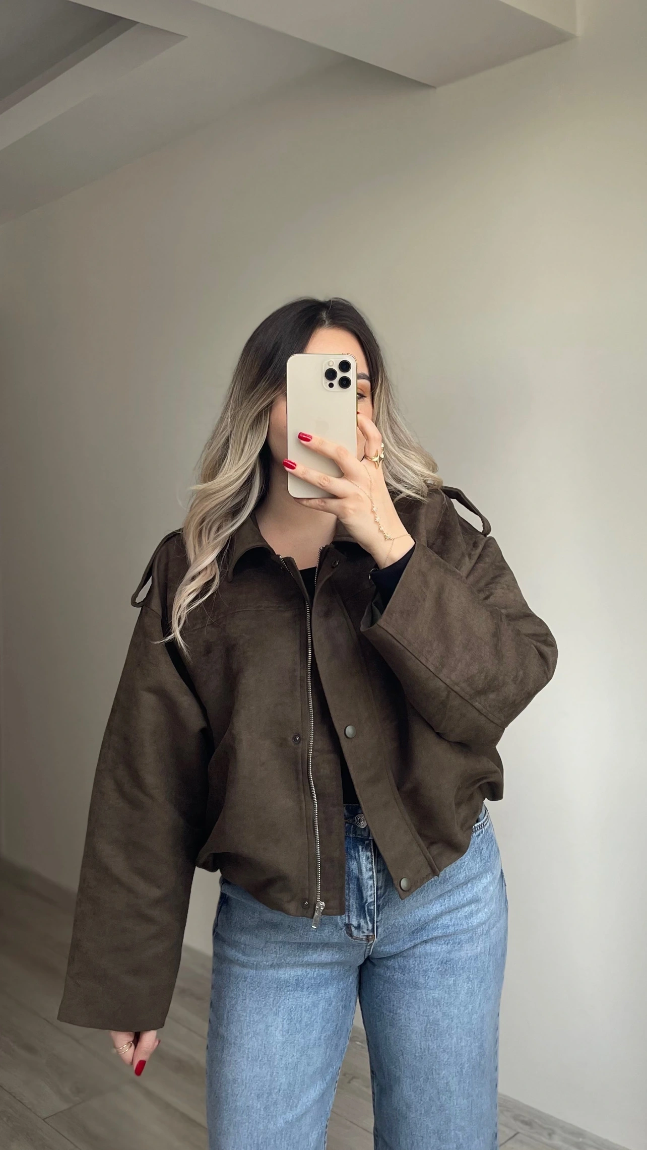 ZR Model Süet Bomber Ceket Haki