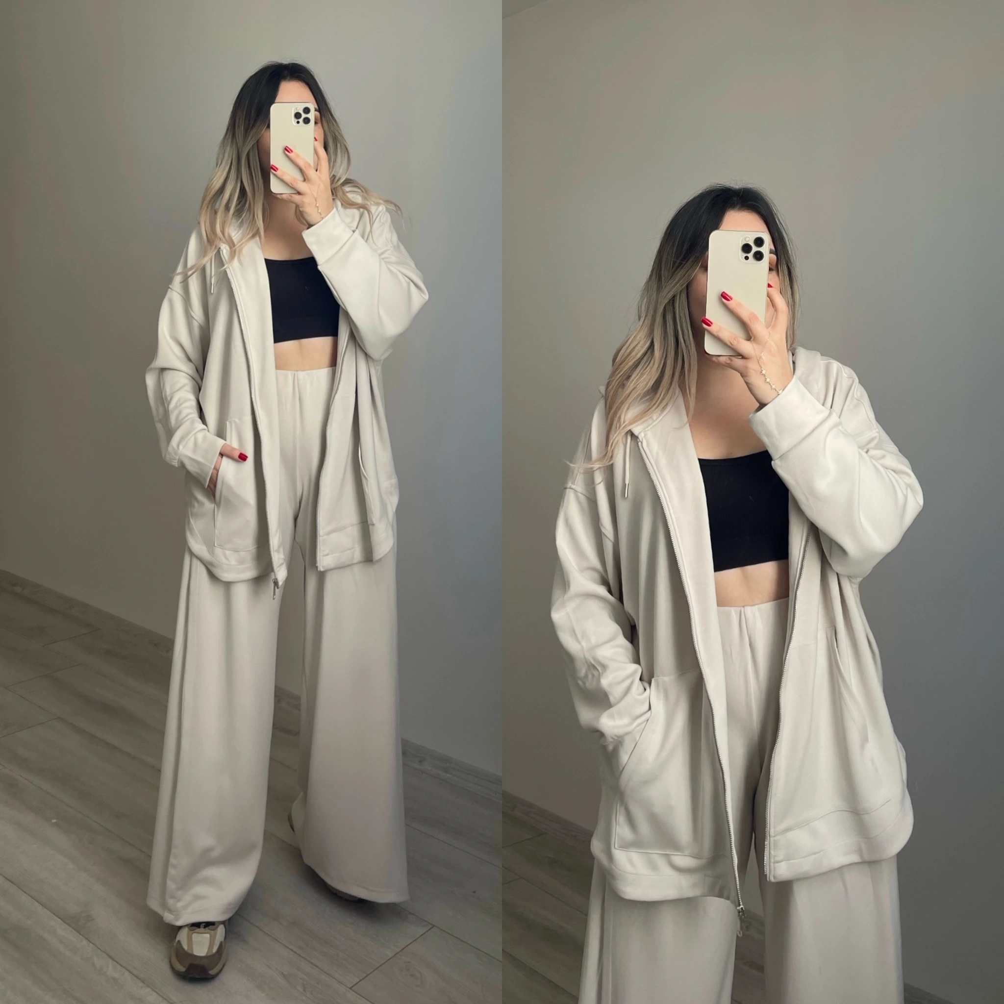 Oversize Modal Takım Taş Rengi