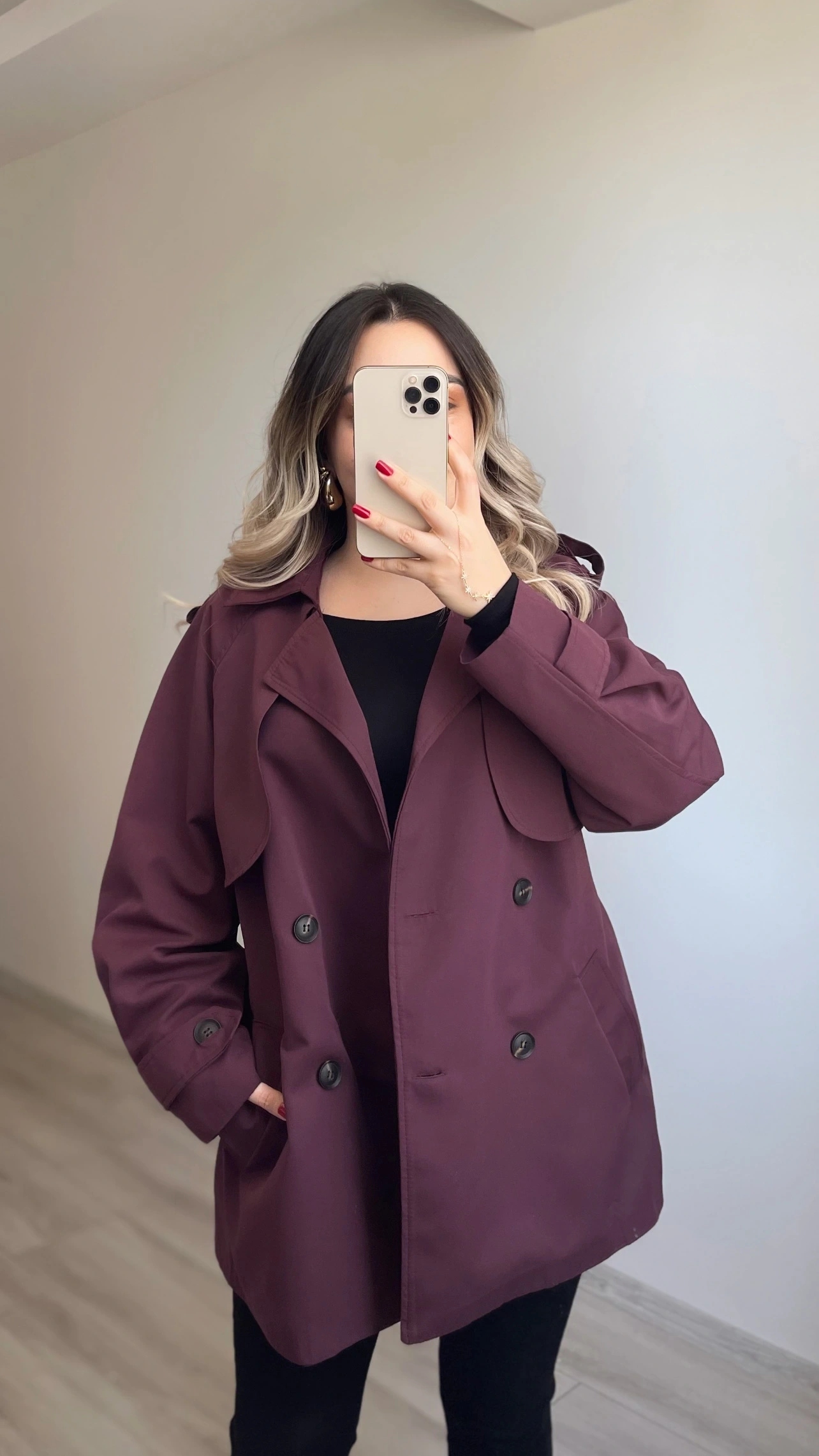 Premium Kalite Bordo Ara Boy Trenç