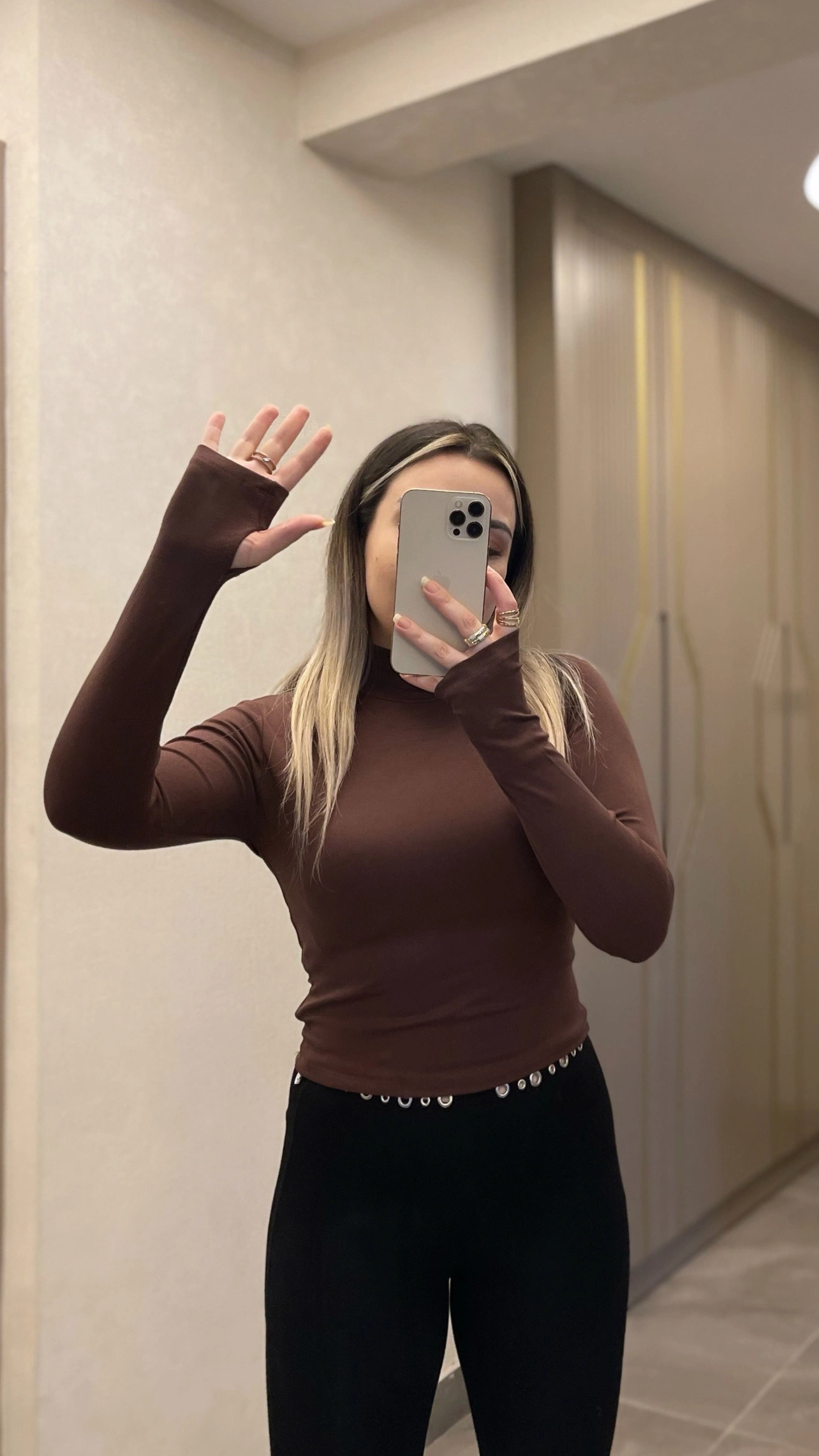 Oysho Yarım Balıkçı Body Kahverengi